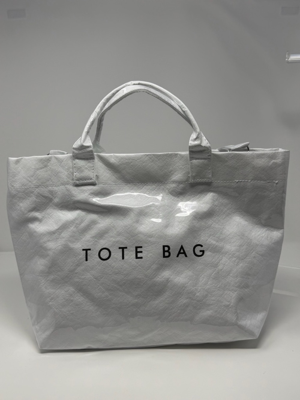 PVC Large White Tote Bag with Crossbody Strap - Picture 7 of 7